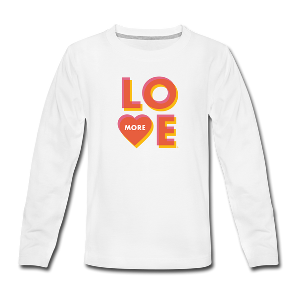 Love More - Kids' Long Sleeve T-Shirt - white